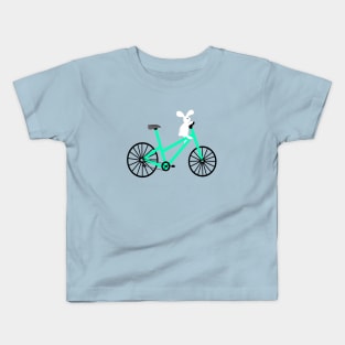 Bunny On A Bicycle Kids T-Shirt